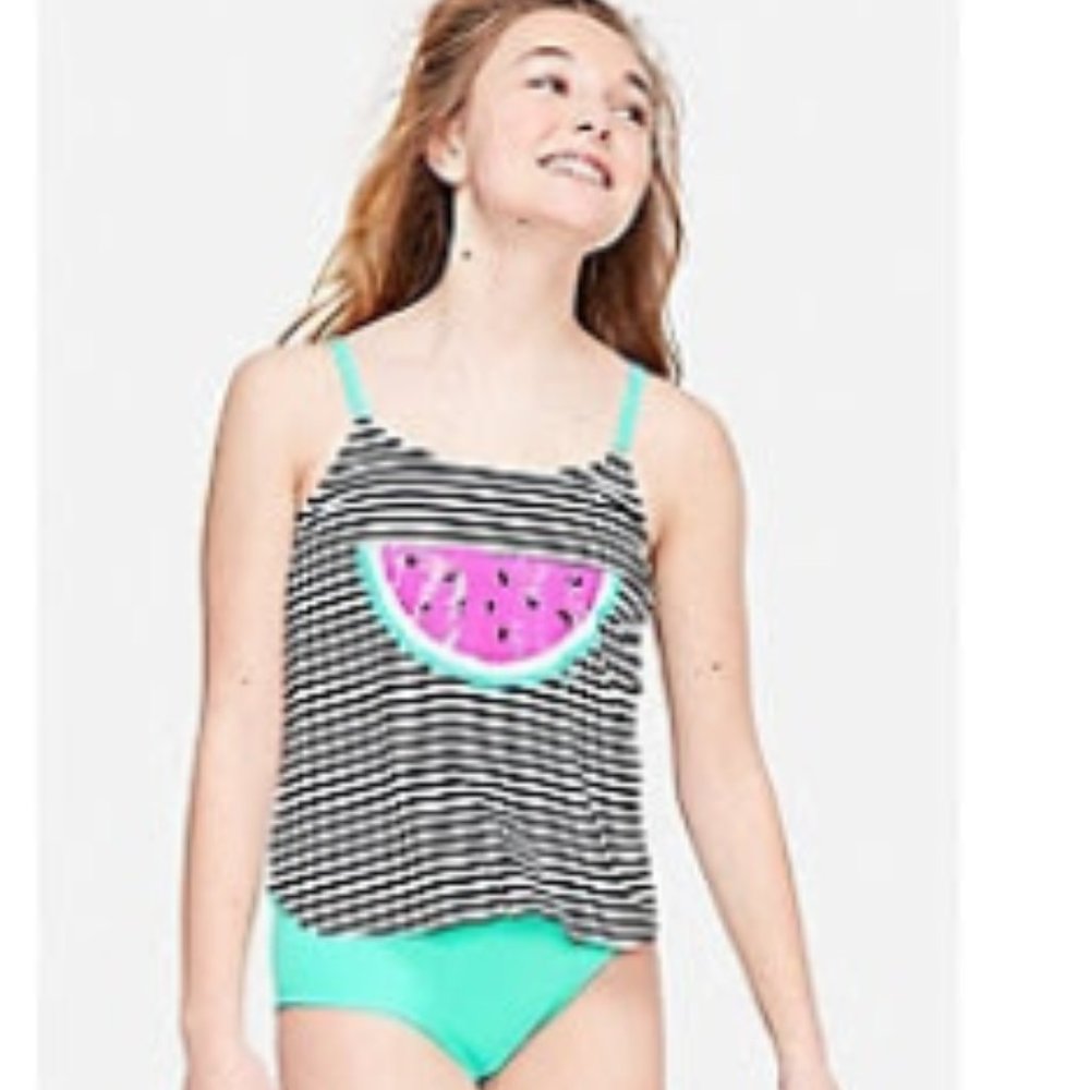 Watermelon Flip Sequin Tankini new